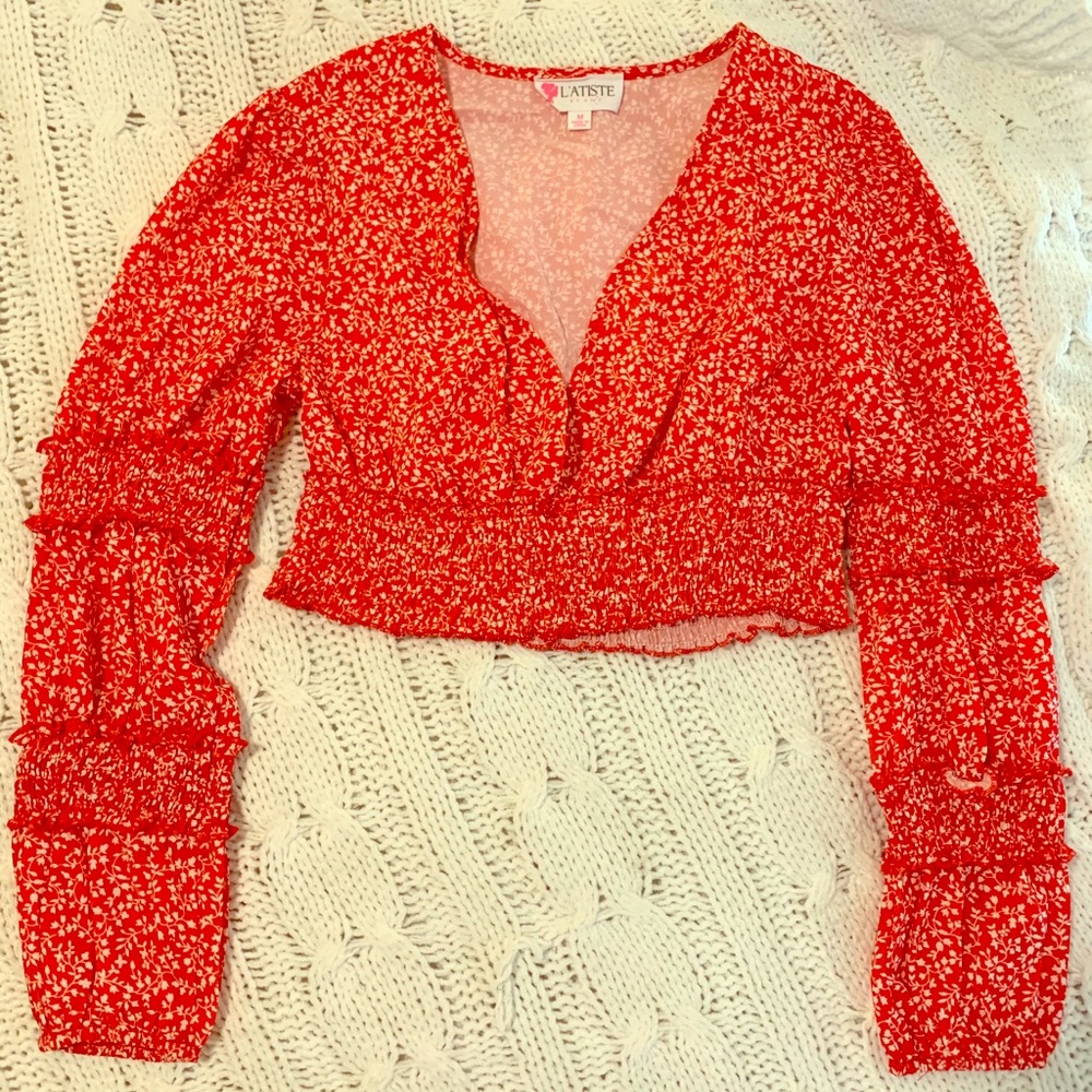 L’atiste red floral top